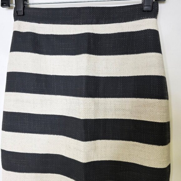 A.L.C. Viscose and Linen blend stripes Midi Skirt - Picture 2 of 8